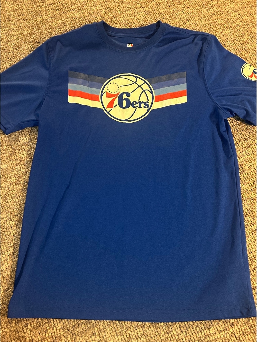 NBA Philadelphia 76ers Blue Performance T-Shirt Size Large